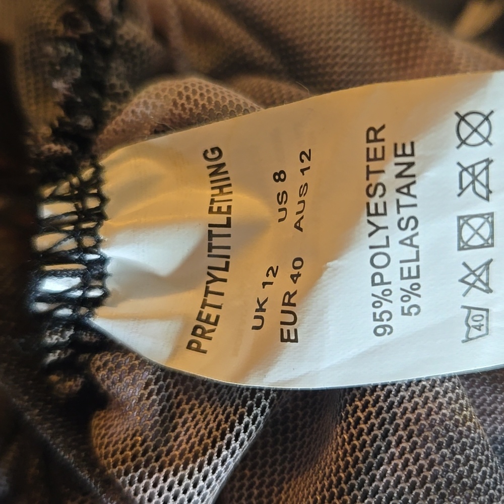 PrettyLittleThing-Draped lavender/gray print straight dress Sz 8 - Picture 15 of 16